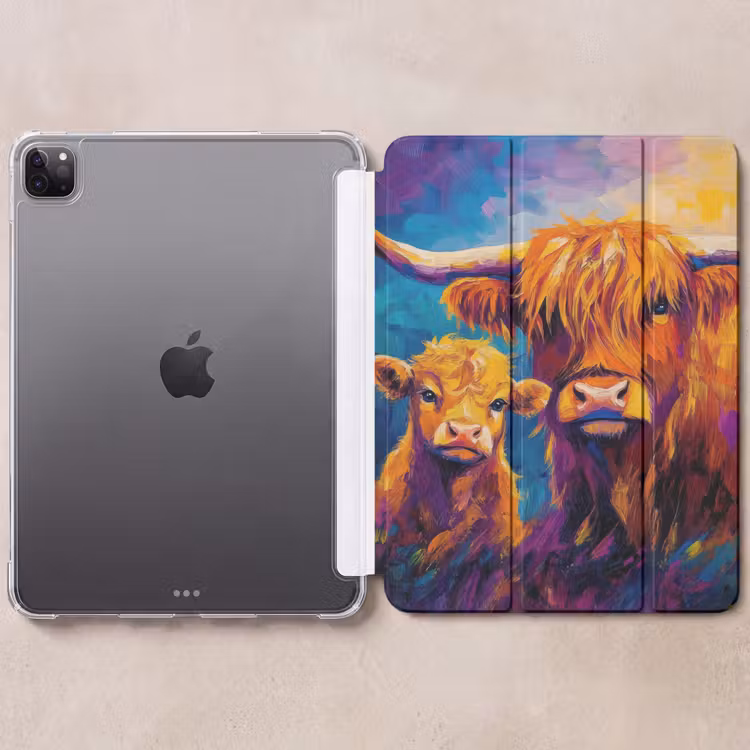 iPad-Hülle - Schottischer Hochländer - Kühe - Tiere - Kunst — 6