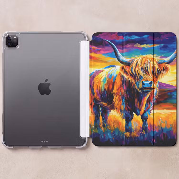 iPad-Hülle - Schottischer Hochländer - Kunst - Kuh - Tiere - Landschaft — 6