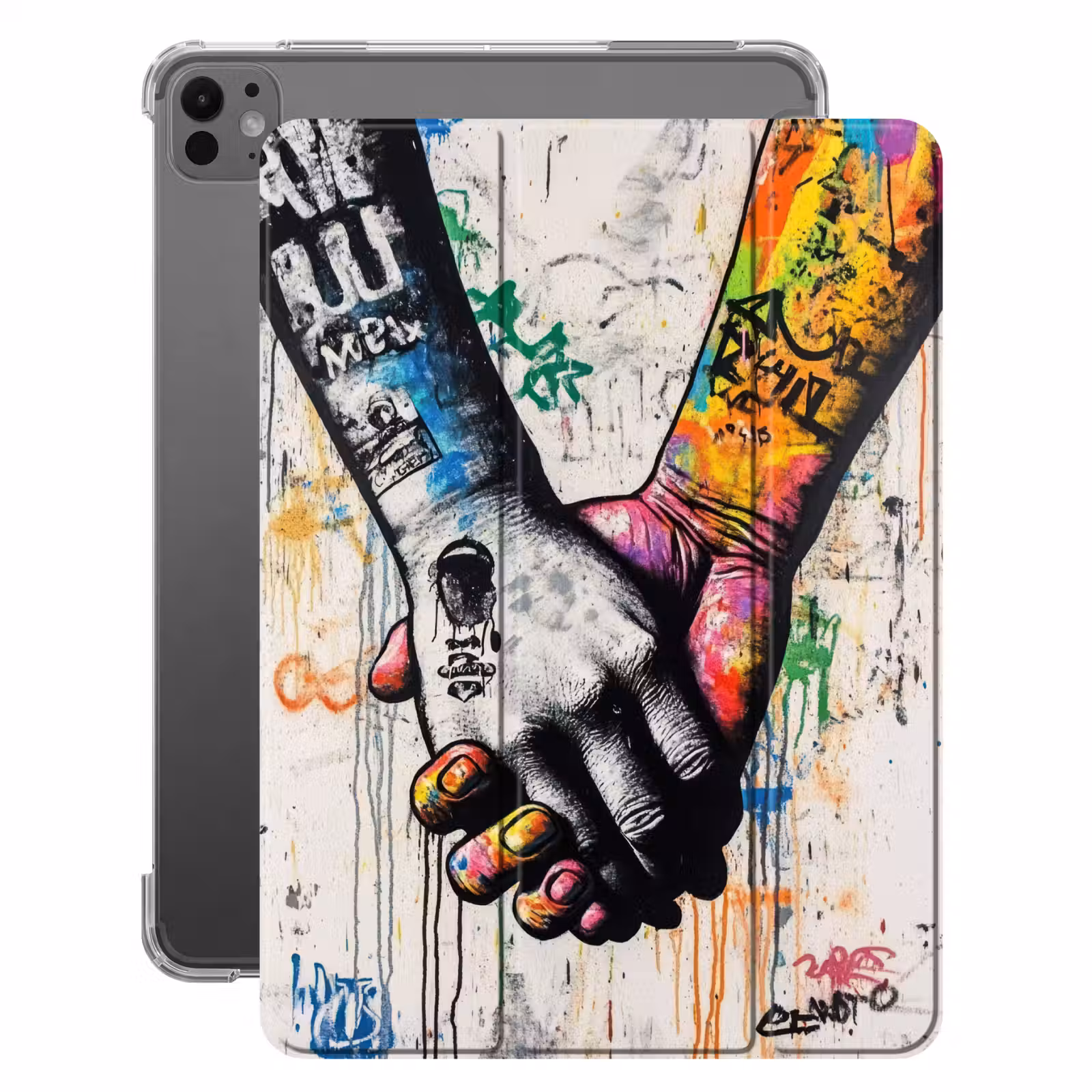 iPad-Hülle - Graffiti - Hände - Vintage - Straßenkunst — 1