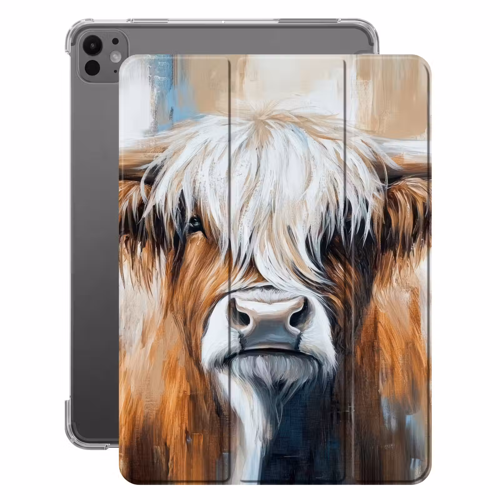 iPad-Hülle - Schottischer Highlander - Straßenkunst - Vintage - Kuh - Tiere — 1