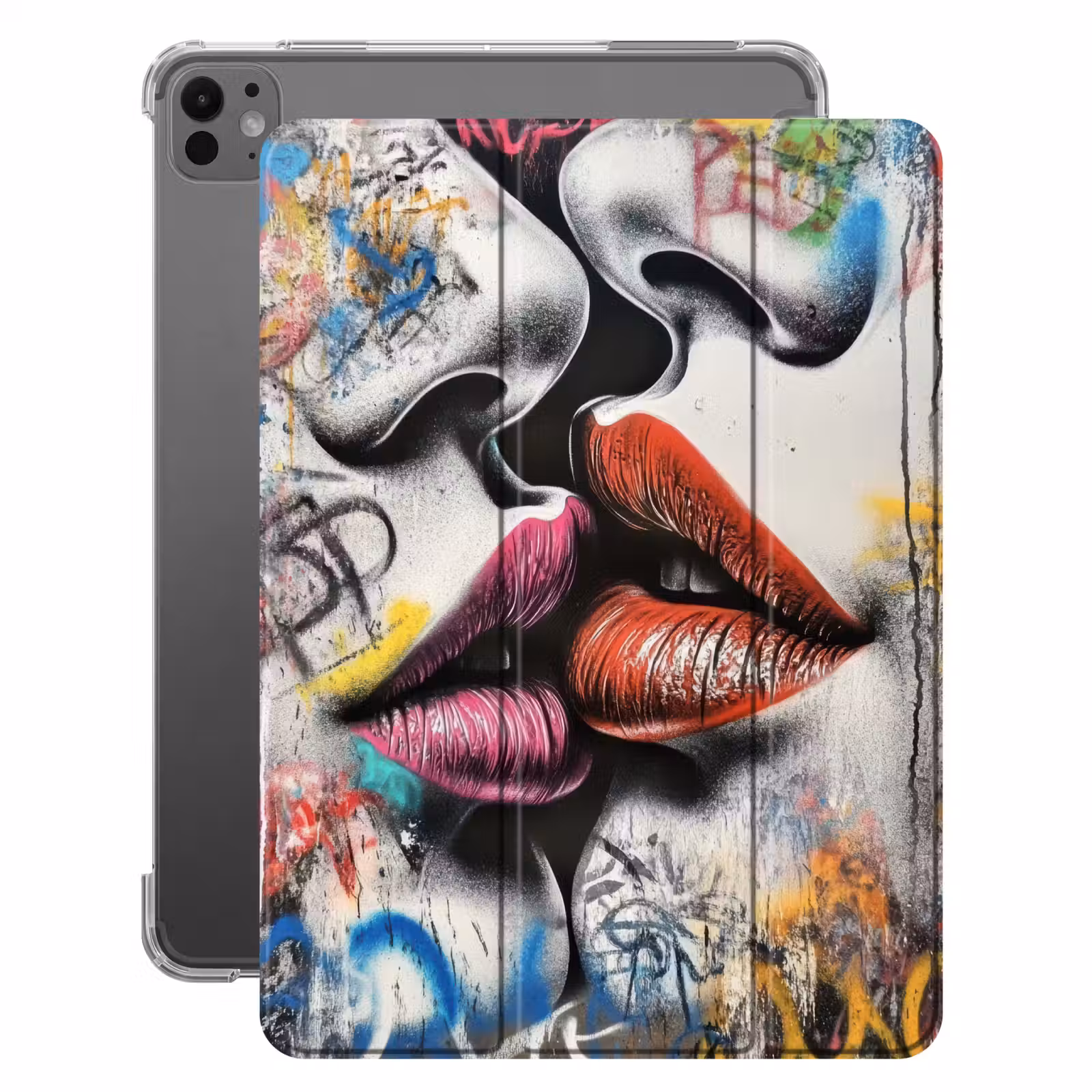iPad-Hülle - Straßenkunst - Lippen - Kuss - Graffiti — 1