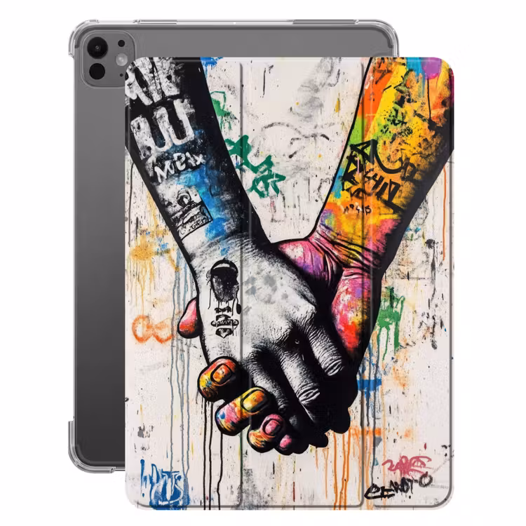 iPad-Hülle - Graffiti - Hände - Vintage - Straßenkunst — 1