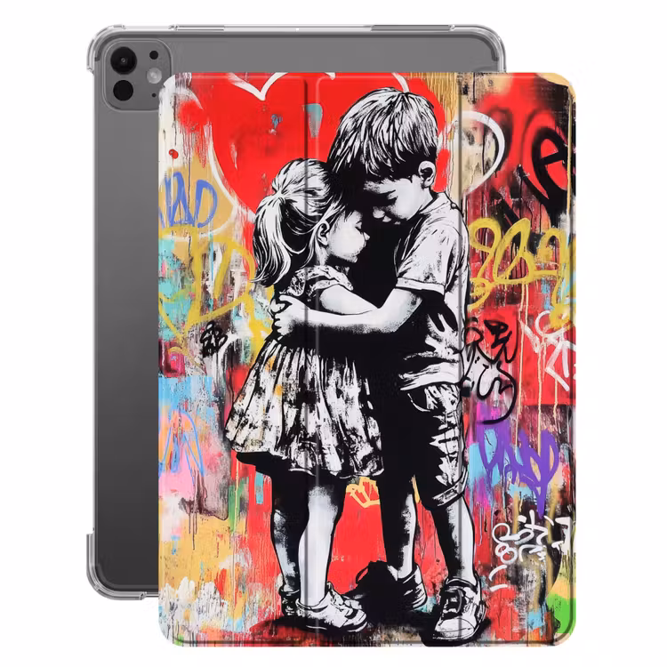 iPad-Hülle - Graffiti - Schwarz und Weiß - Straßenkunst — 1