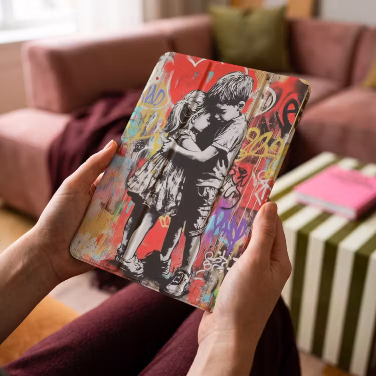 iPad-Hülle - Graffiti - Schwarz und Weiß - Straßenkunst — 4