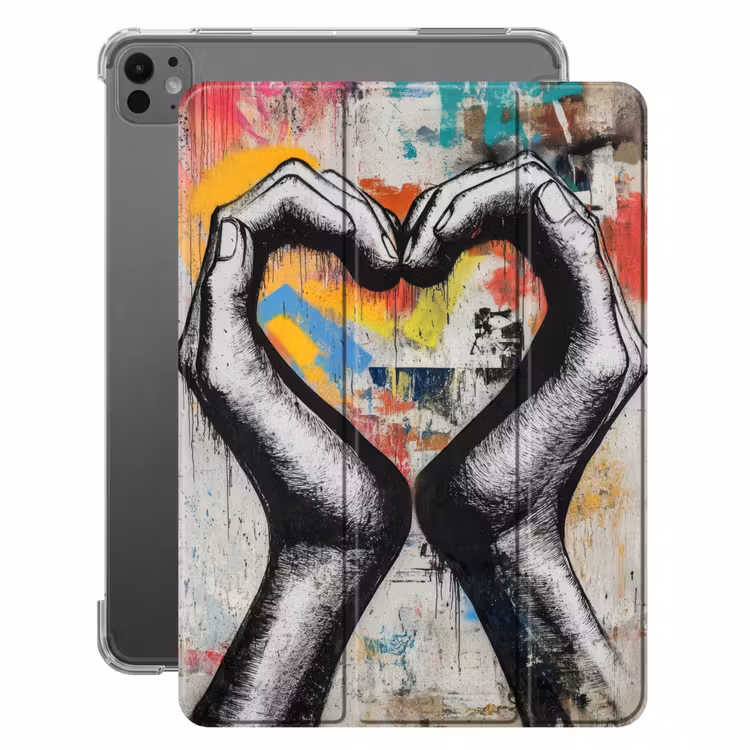 iPad-Hülle - Hände - Herz - Straßenkunst - Graffiti — 1
