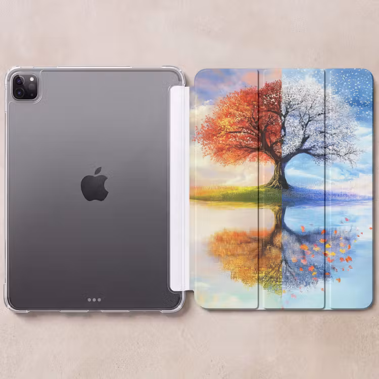 iPad-Hülle - Jahreszeiten - Kunst - Baum - Winter - Herbst — 6