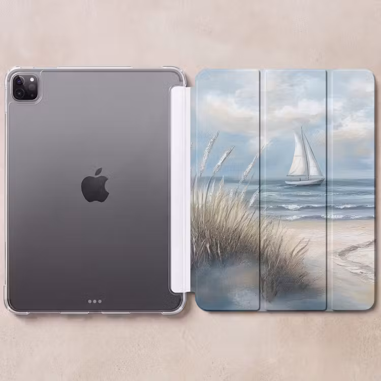 iPad-Hülle - Meer - Segelboot - Strand - Dünen - Vintage — 6
