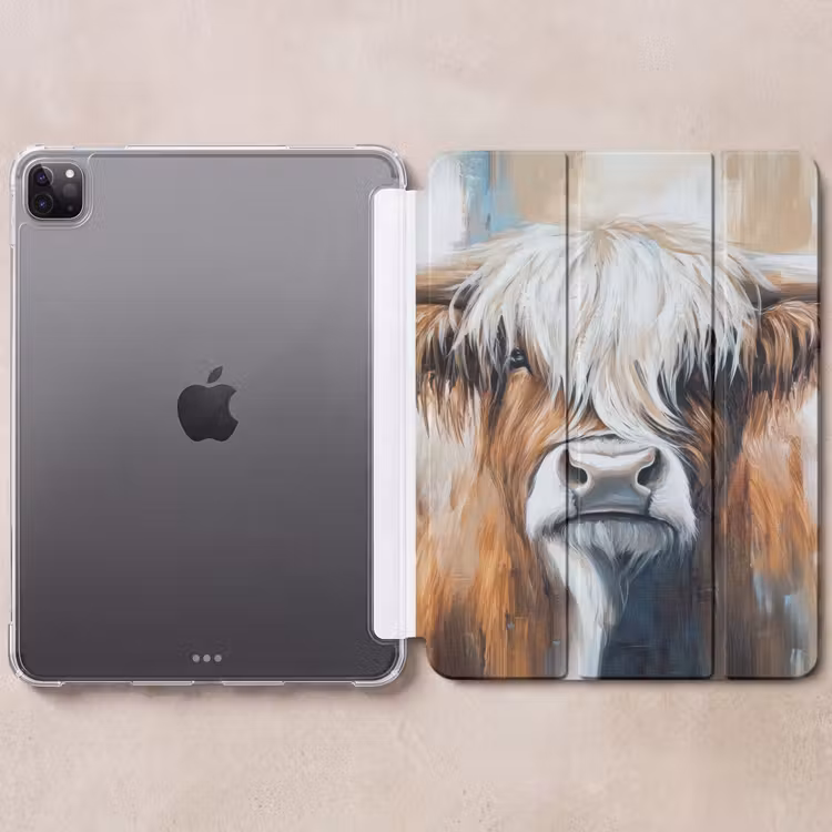 iPad-Hülle - Schottischer Highlander - Straßenkunst - Vintage - Kuh - Tiere — 6