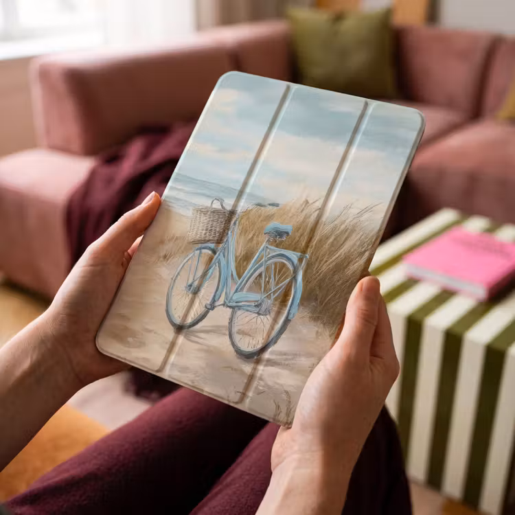 iPad-Hülle - Strand - Meer - Fahrrad - Vintage - Blumen — 4