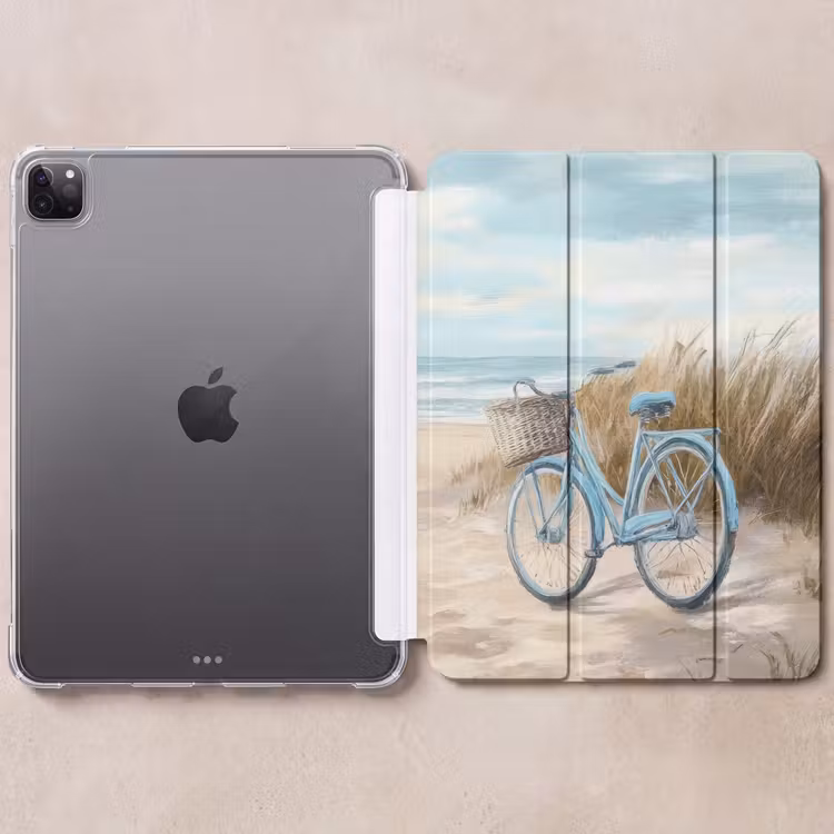 iPad-Hülle - Strand - Meer - Fahrrad - Vintage - Blumen — 6