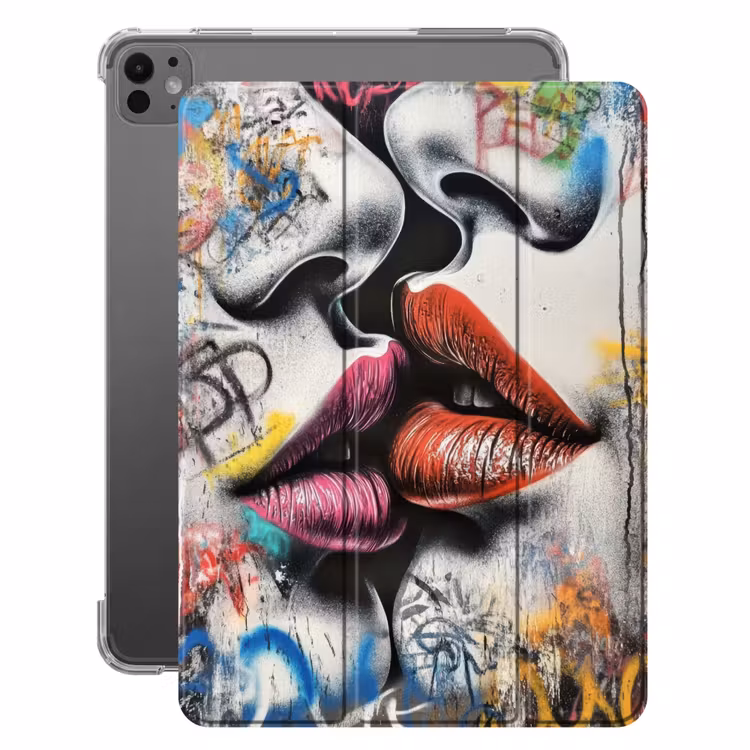 iPad-Hülle - Straßenkunst - Lippen - Kuss - Graffiti — 1