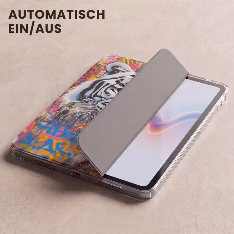iPad-Hülle - Straßenkunst - Tiger - Weiß - Graffiti - Tiere — 5