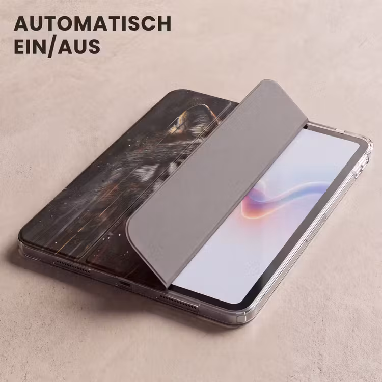 iPad-Hülle - Tiere - Wolf - Porträt - Schwarz - Braun — 5