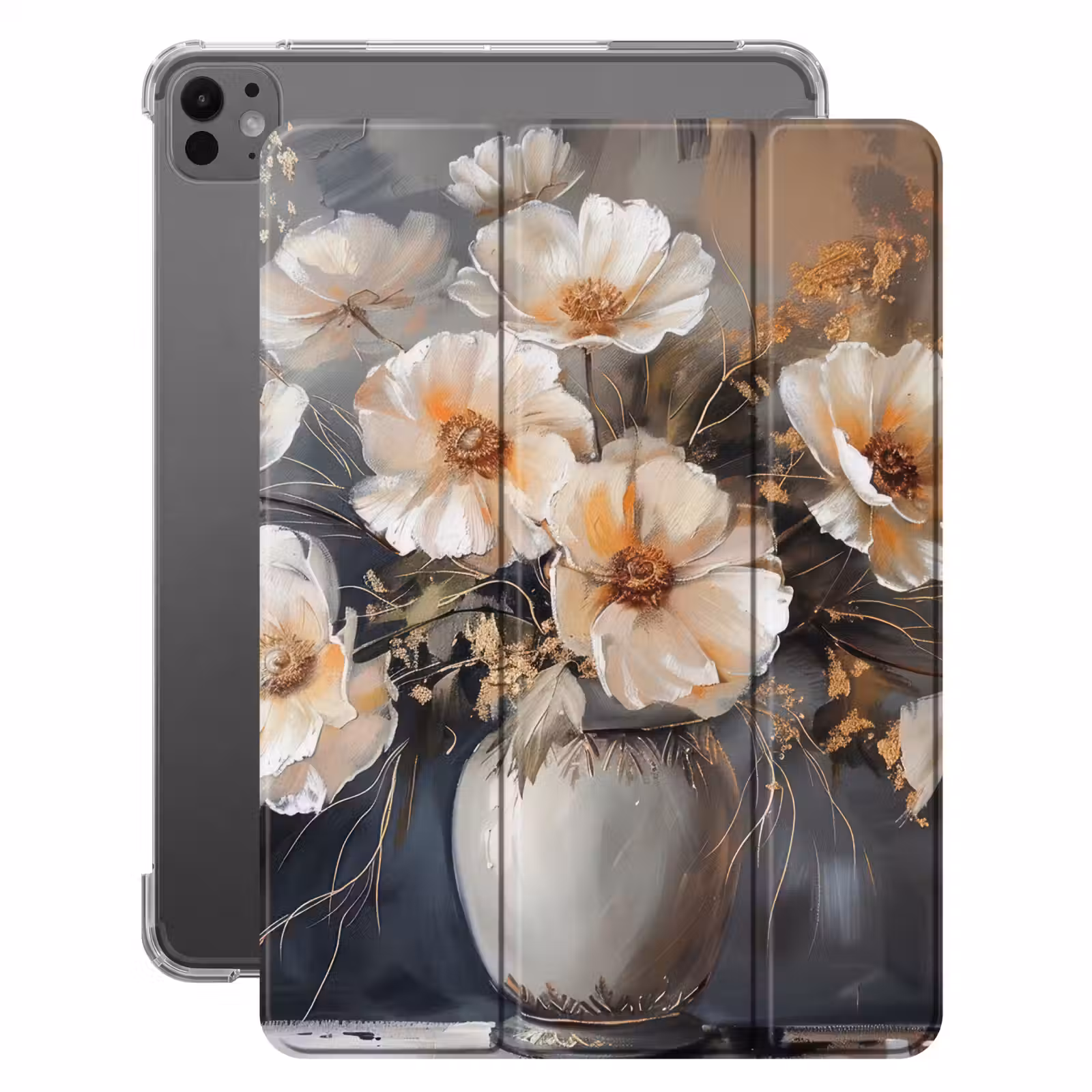 iPad-Hülle - Blumen - Weiß - Vase - Modern — 1
