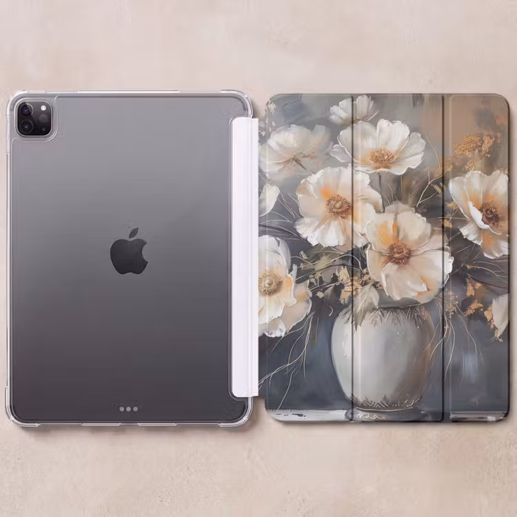 iPad-Hülle - Blumen - Weiß - Vase - Modern — 6