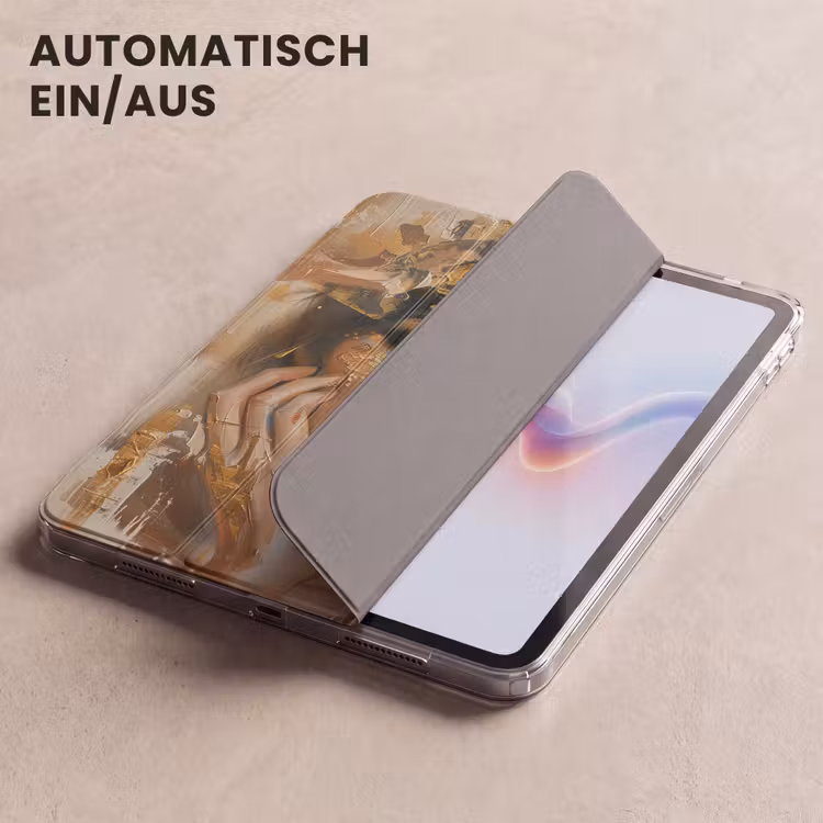 iPad-Hülle - Frau - Blumen - Gold - Porträt — 5