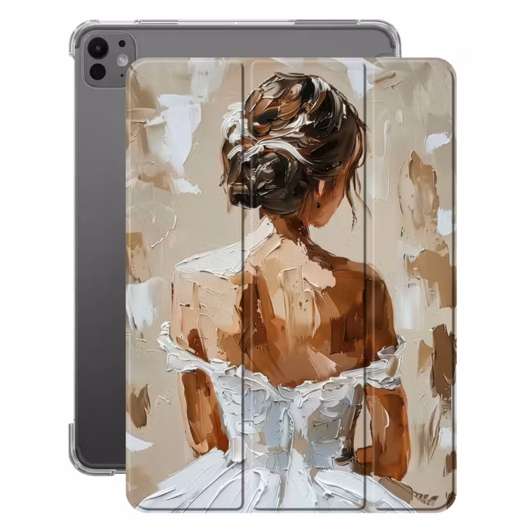 iPad-Hülle - Frau - Farbe - Abstrakt - Beige - Modern — 1