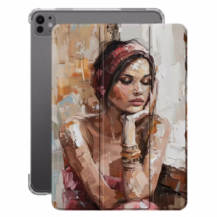 iPad-Hülle - Frau - Lackierung - Porträt - Modern — 1