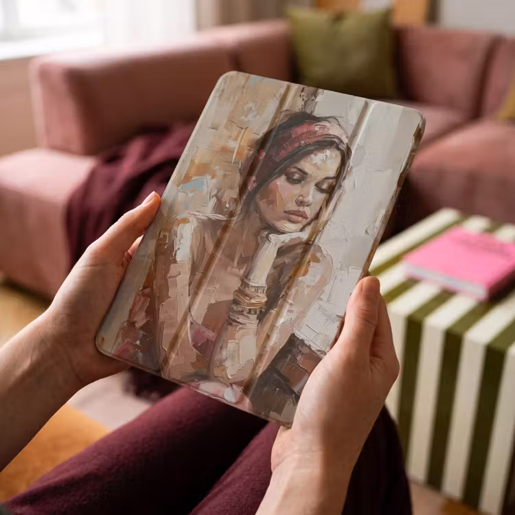 iPad-Hülle - Frau - Lackierung - Porträt - Modern — 4
