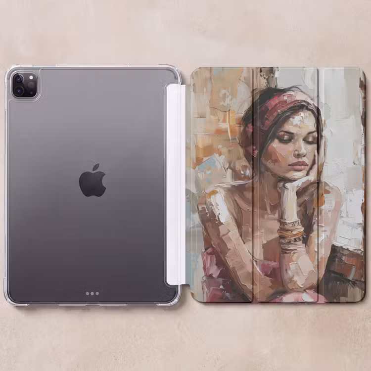 iPad-Hülle - Frau - Lackierung - Porträt - Modern — 6