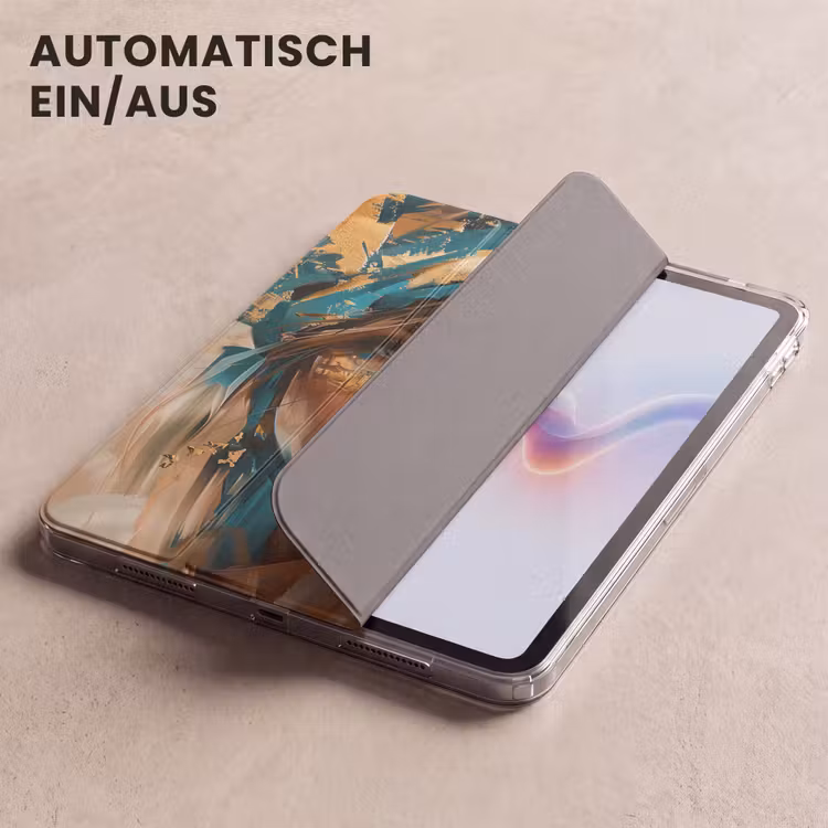 iPad-Hülle - Frau - Porträt - Gold - Luxus - Blau — 5