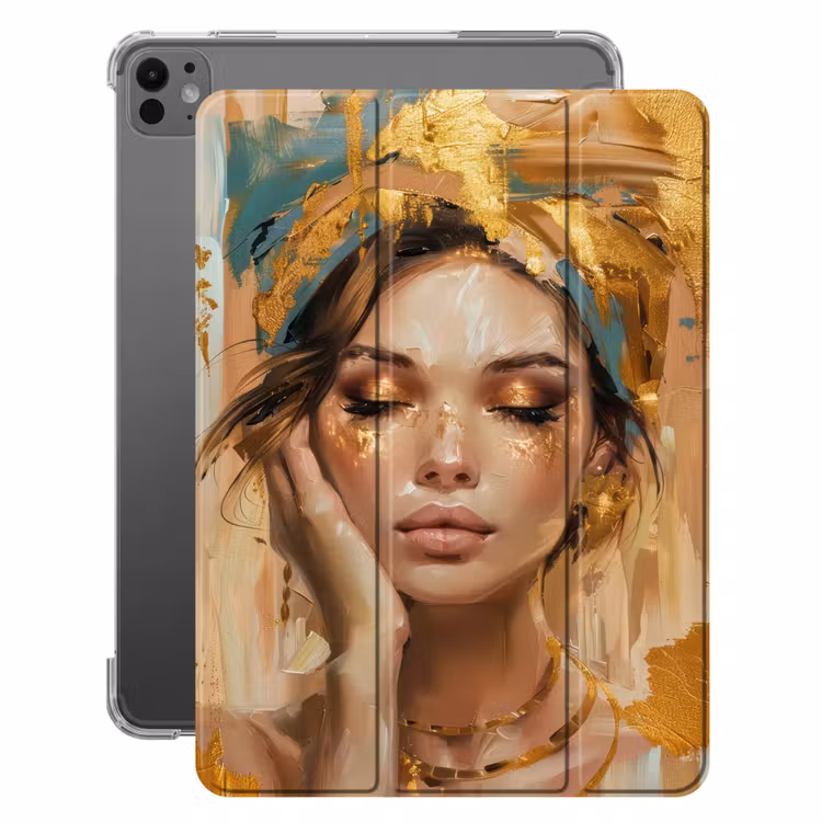 iPad-Hülle - Frauen - Porträt - Luxus - Gold — 1