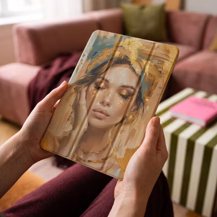 iPad-Hülle - Frauen - Porträt - Luxus - Gold — 4