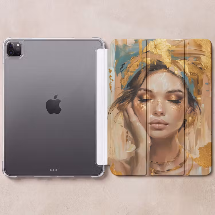 iPad-Hülle - Frauen - Porträt - Luxus - Gold — 6