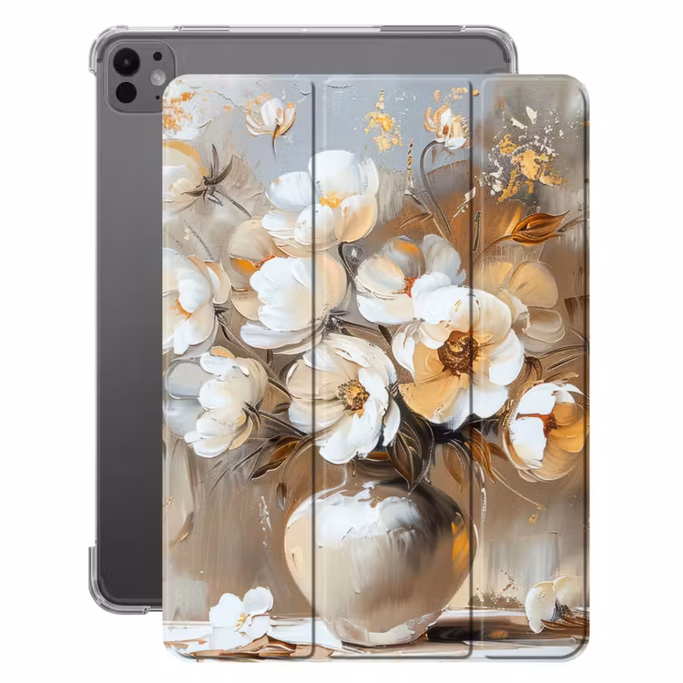 iPad-Hülle - Vase - Blumen - Kunst - Gold — 1