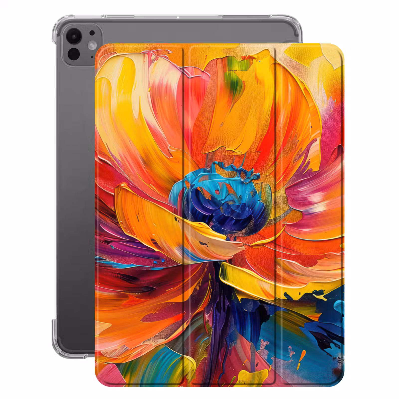 iPad-Hülle - Blume - Lackierung - Modern - Abstrakt - Farben — 1