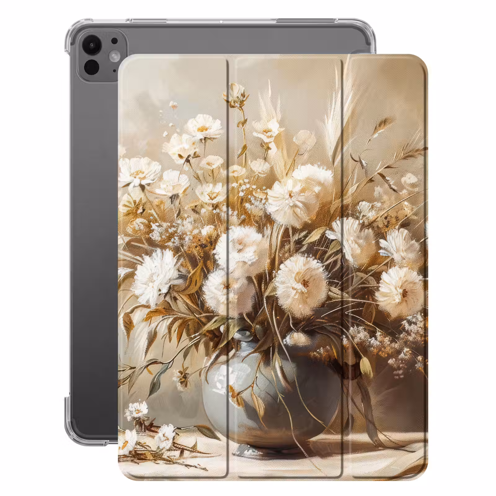 iPad-Hülle - Blumen - Vase - Stilleben - Beige — 1