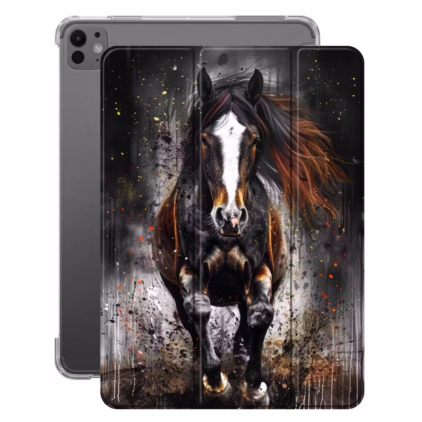 iPad-Hülle - Pferd - Tiere - Schwarz - Luxus - Modern — 1