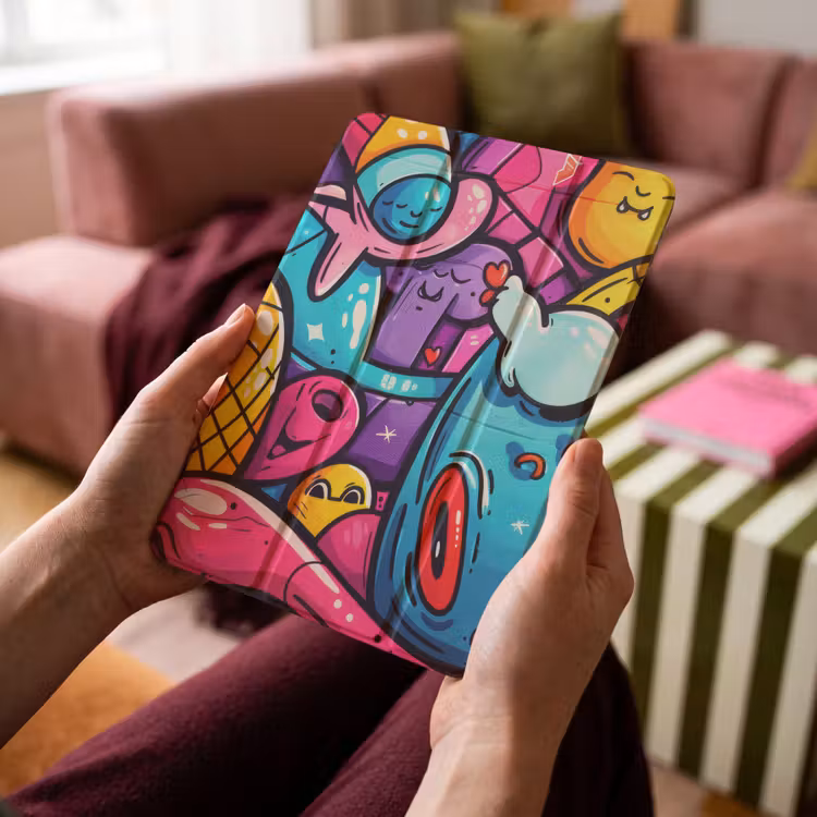 iPad-Hülle - Abstrakt - Neon - Design - Bunt - Graffiti — 4