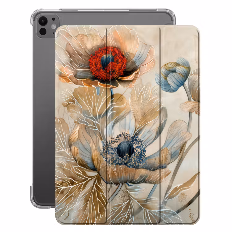 iPad-Hülle - Blumen - Beige - Modern - Illustration — 1
