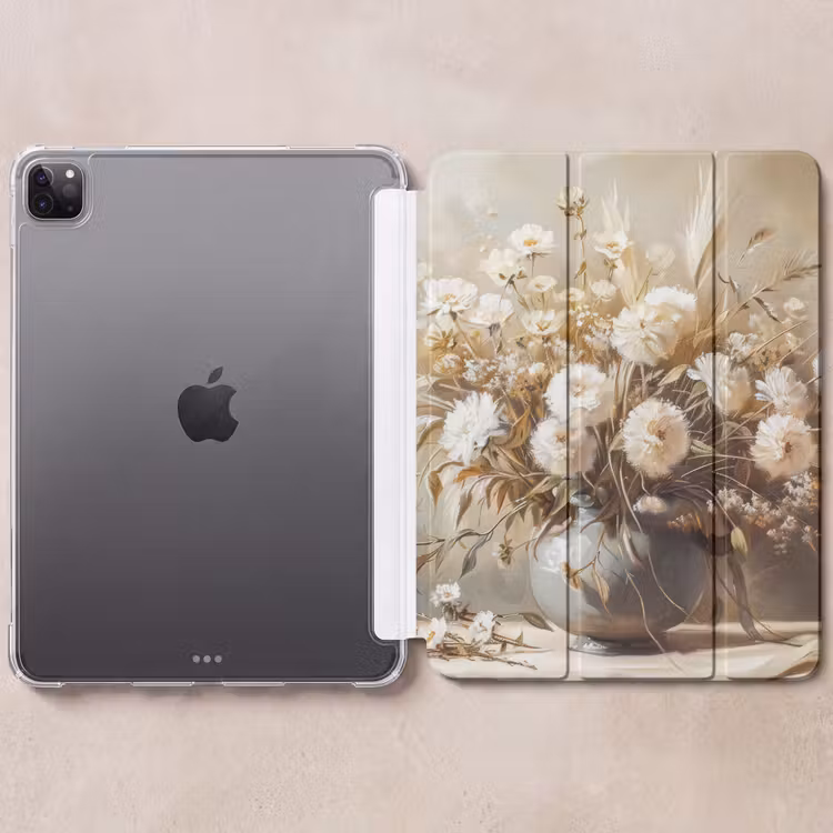 iPad-Hülle - Blumen - Vase - Stilleben - Beige — 6