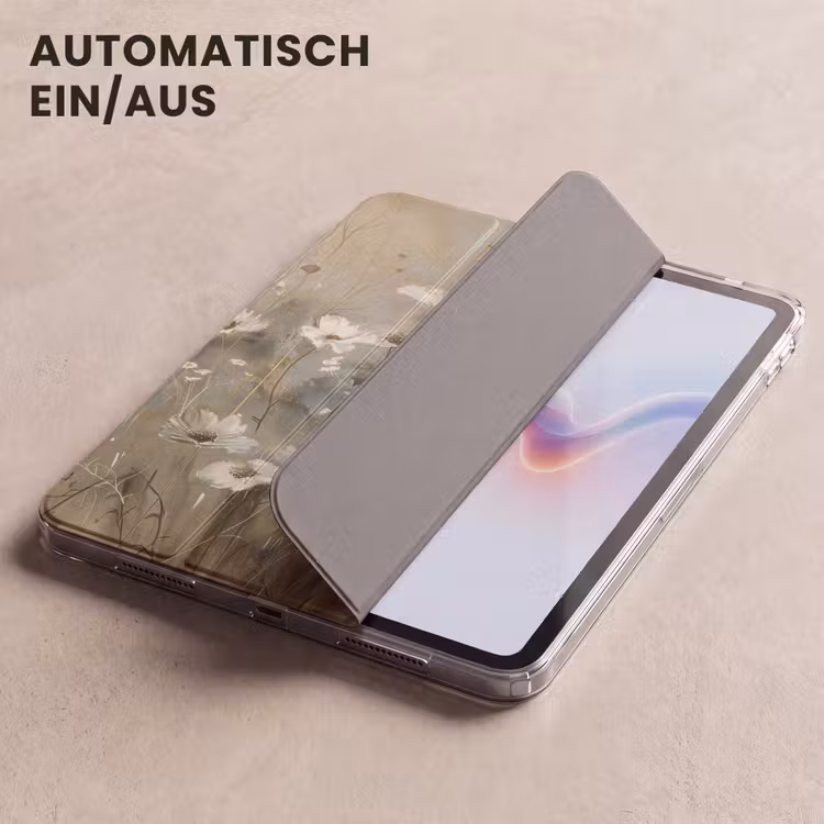 iPad-Hülle - Blumen - Weiß - Natur - Grau - Modern — 5