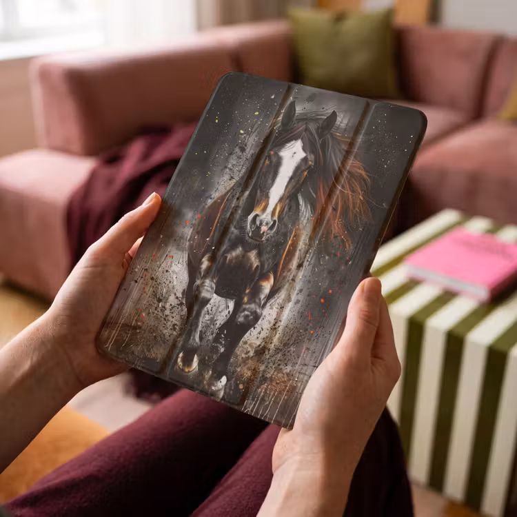 iPad-Hülle - Pferd - Tiere - Schwarz - Luxus - Modern — 4