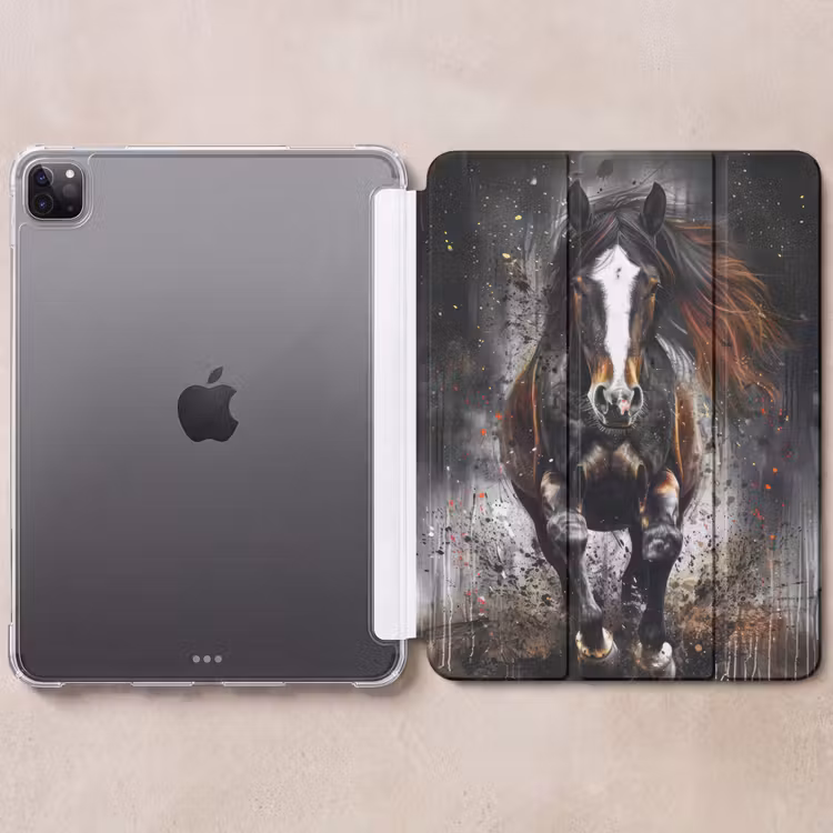 iPad-Hülle - Pferd - Tiere - Schwarz - Luxus - Modern — 6