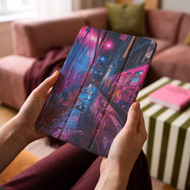 iPad-Hülle - Stadt - Neon - Nacht - Rosa - Graffiti — 4