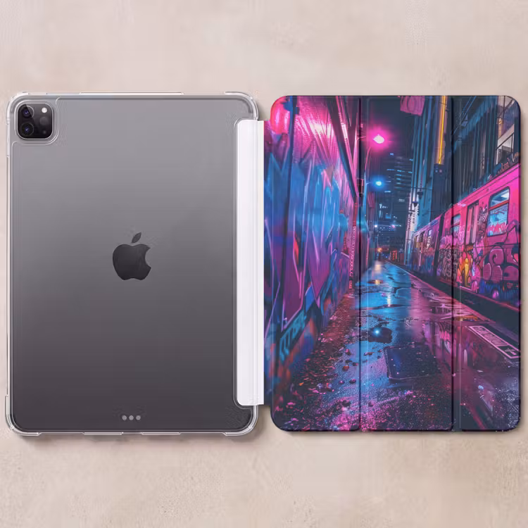 iPad-Hülle - Stadt - Neon - Nacht - Rosa - Graffiti — 6