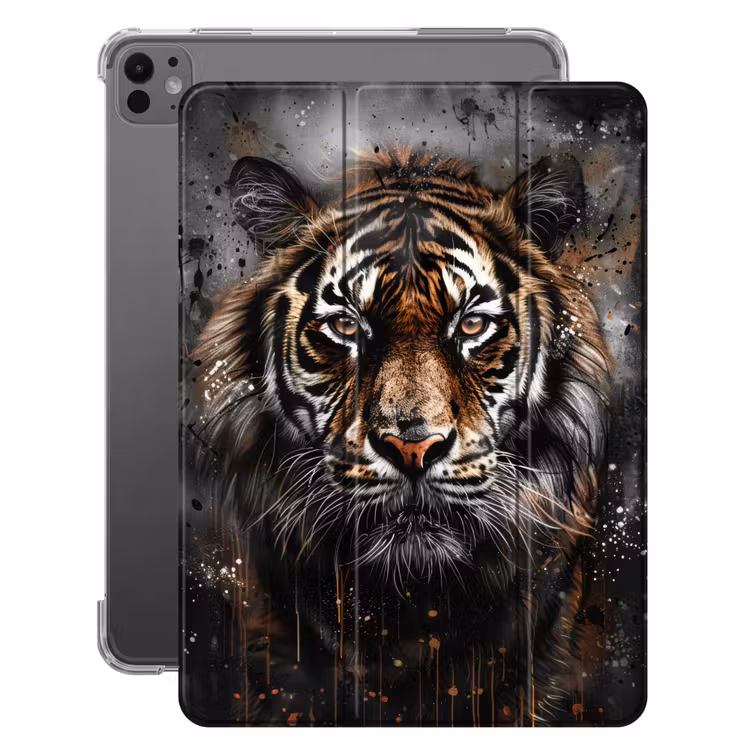 iPad-Hülle - Tiger - Tiere - Porträt - Luxus - Schwarz — 1