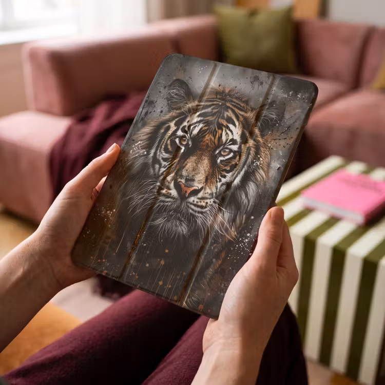 iPad-Hülle - Tiger - Tiere - Porträt - Luxus - Schwarz — 4