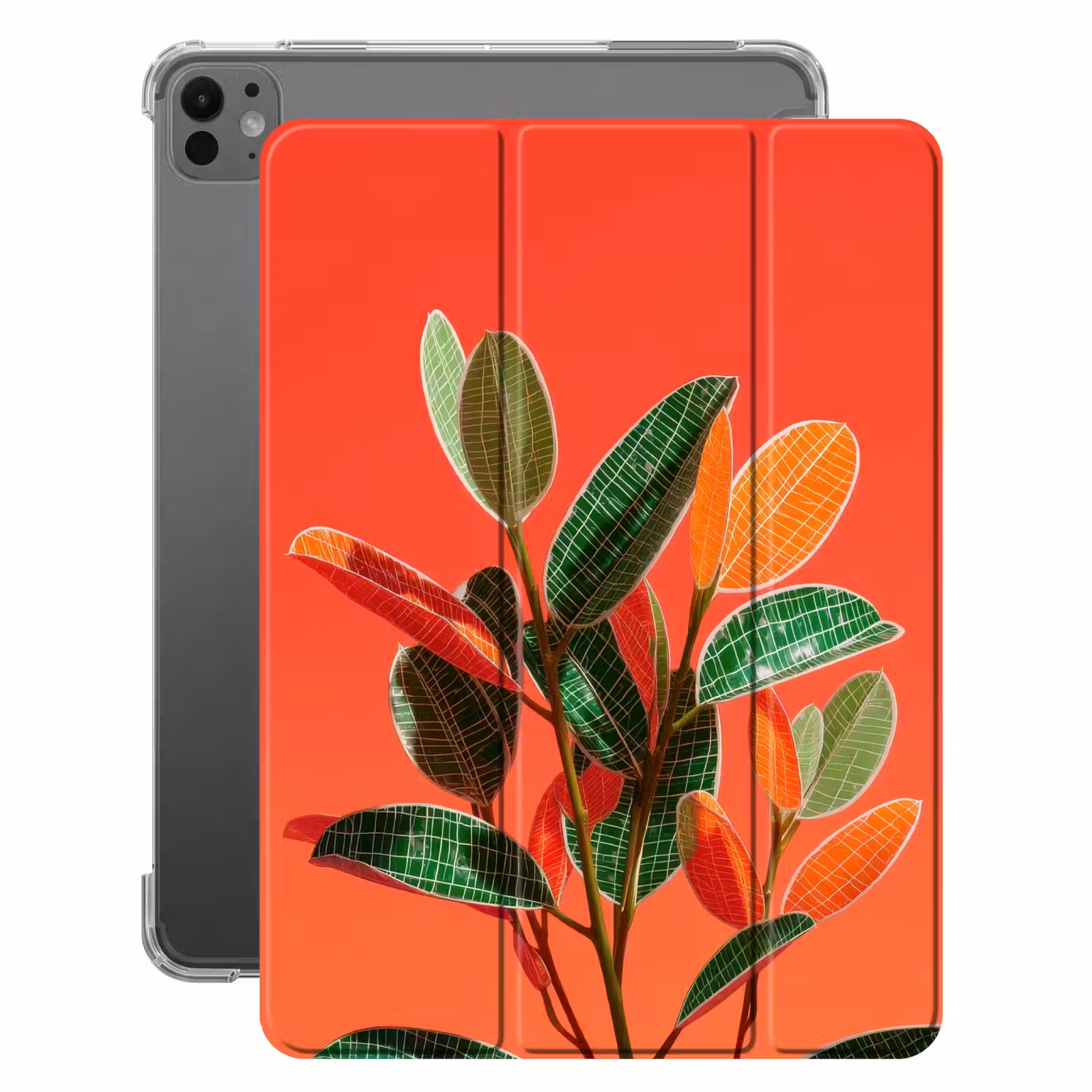iPad-Hülle - Blätter - Adern - Orange - Textur — 1