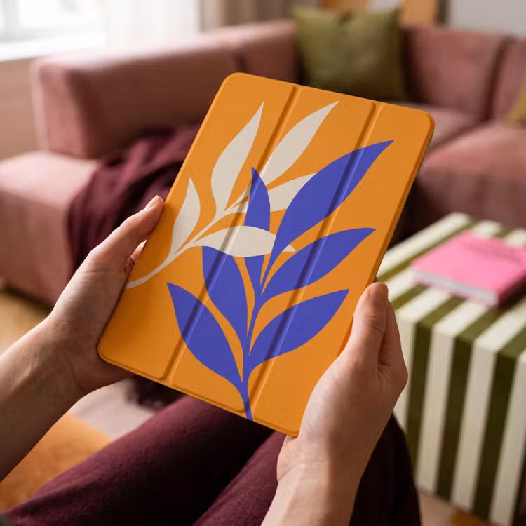 iPad-Hülle - Äste - Blätter - Minimalistisch - Blau — 4