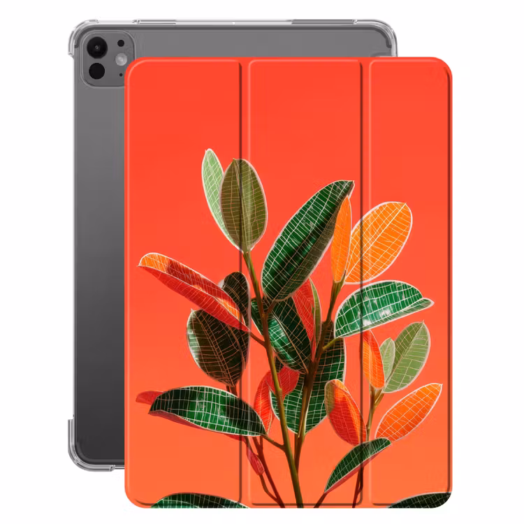 iPad-Hülle - Blätter - Adern - Orange - Textur — 1