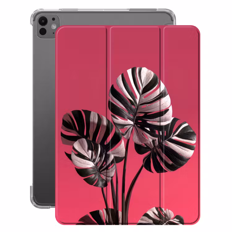 iPad-Hülle - Blätter - Rund - Rosa — 1