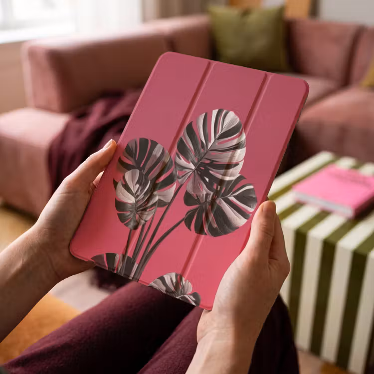 iPad-Hülle - Blätter - Rund - Rosa — 4