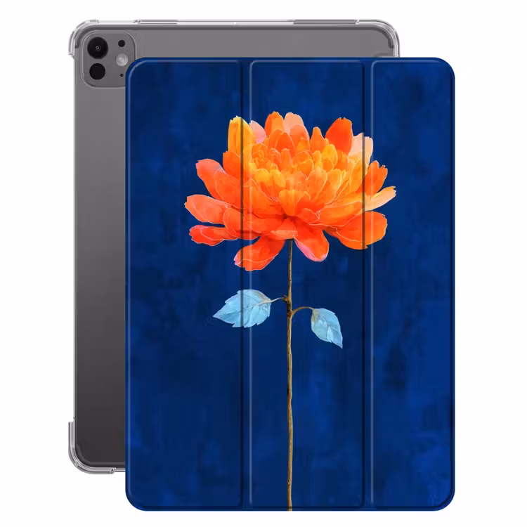 iPad-Hülle - Blume - Orange - Blätter — 1