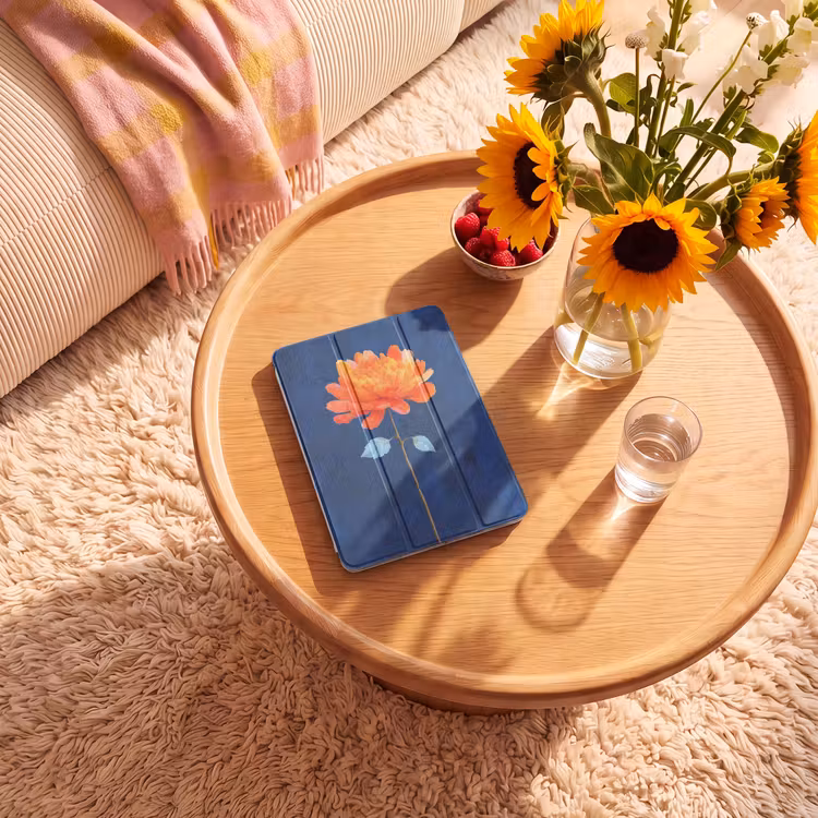 iPad-Hülle - Blume - Orange - Blätter — 2