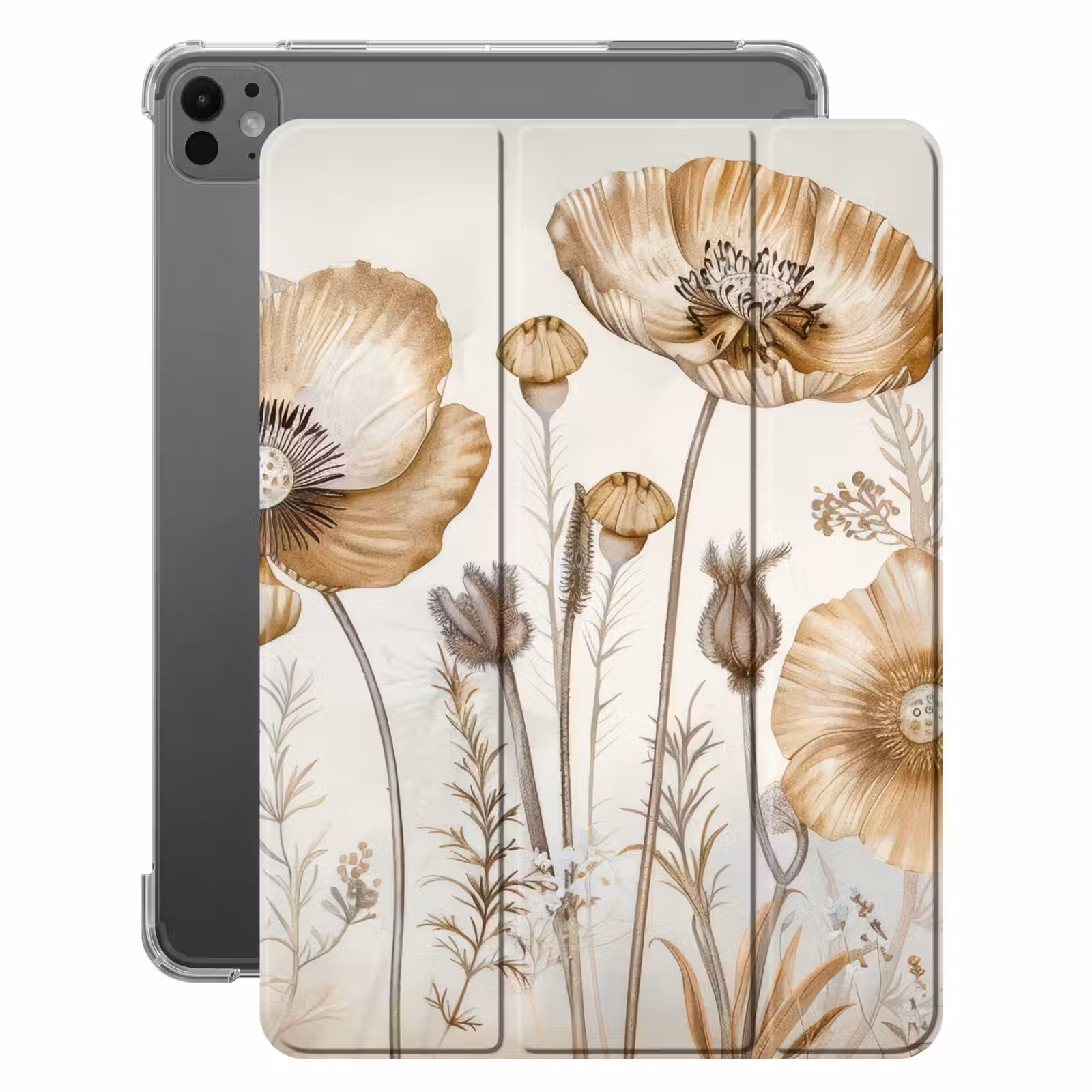 iPad-Hülle - Blumen - Beige - Natur - Illustration — 1